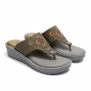 Sandal-Decorative Stone & Stud-Grey
