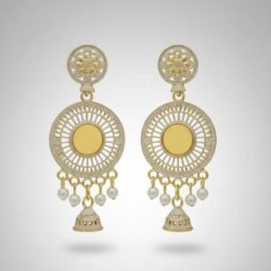 Combo set of two elegant traditional earrings featuring intricate gold-tone