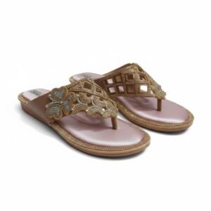 Sandal Decorative Stone-Rose Gold upper strap and outer sole