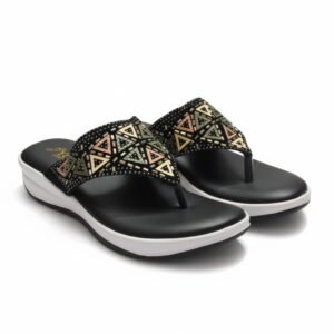 Sandal Geometric Pattern-Black casual comfort