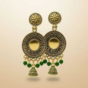 Combo set of two traditional gold-tone designer earrings