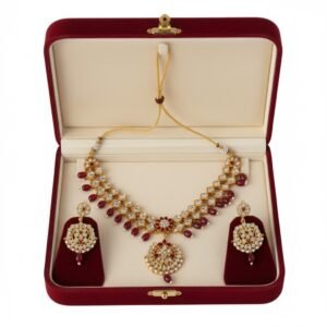 Jewels Maroon and White Gold Plated