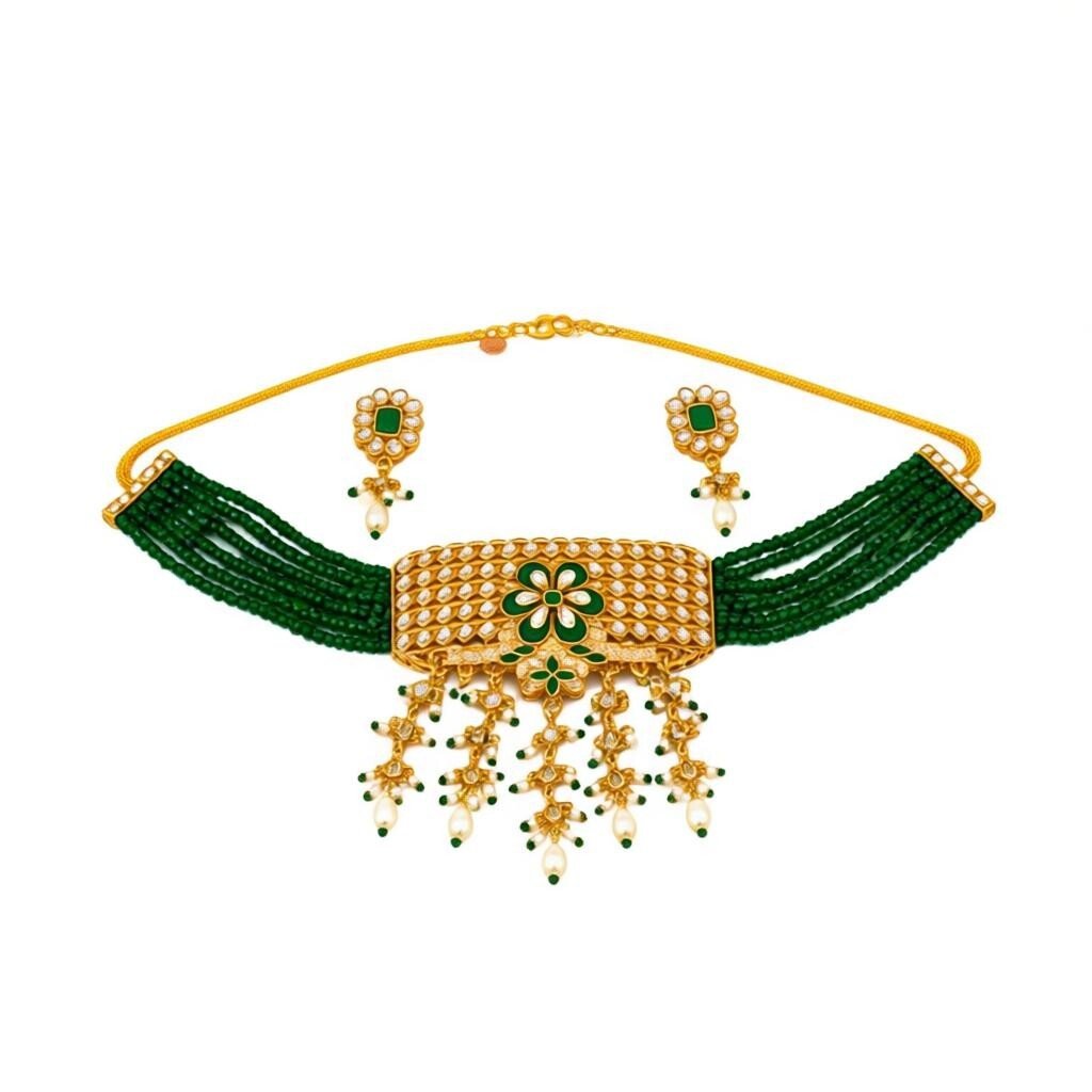 Traditional long Chic Set Gold Plated Necklace Set - Image 2