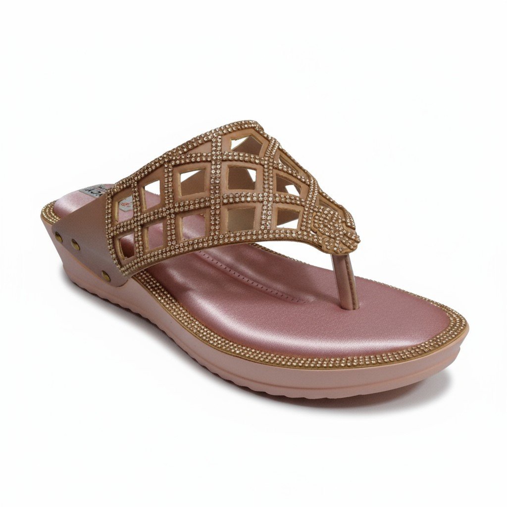Sandal Decorative Stone-Rose Gold upper strap and outer sole - Image 4